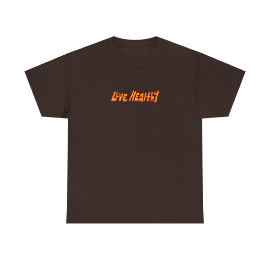 LIVE HEALTHY BROWN TEE